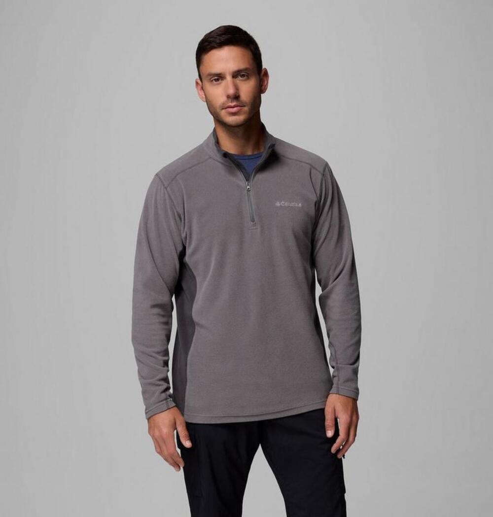 Columbia Men's Large Grey Klamath Range II Half Zip Microfleece Pullover S6-19